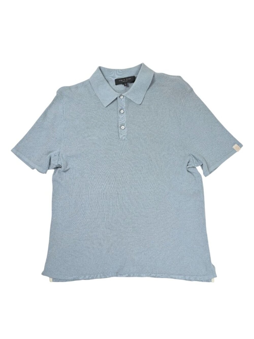 Rag & Bone Heavy Knit Polo Shirt in Blue